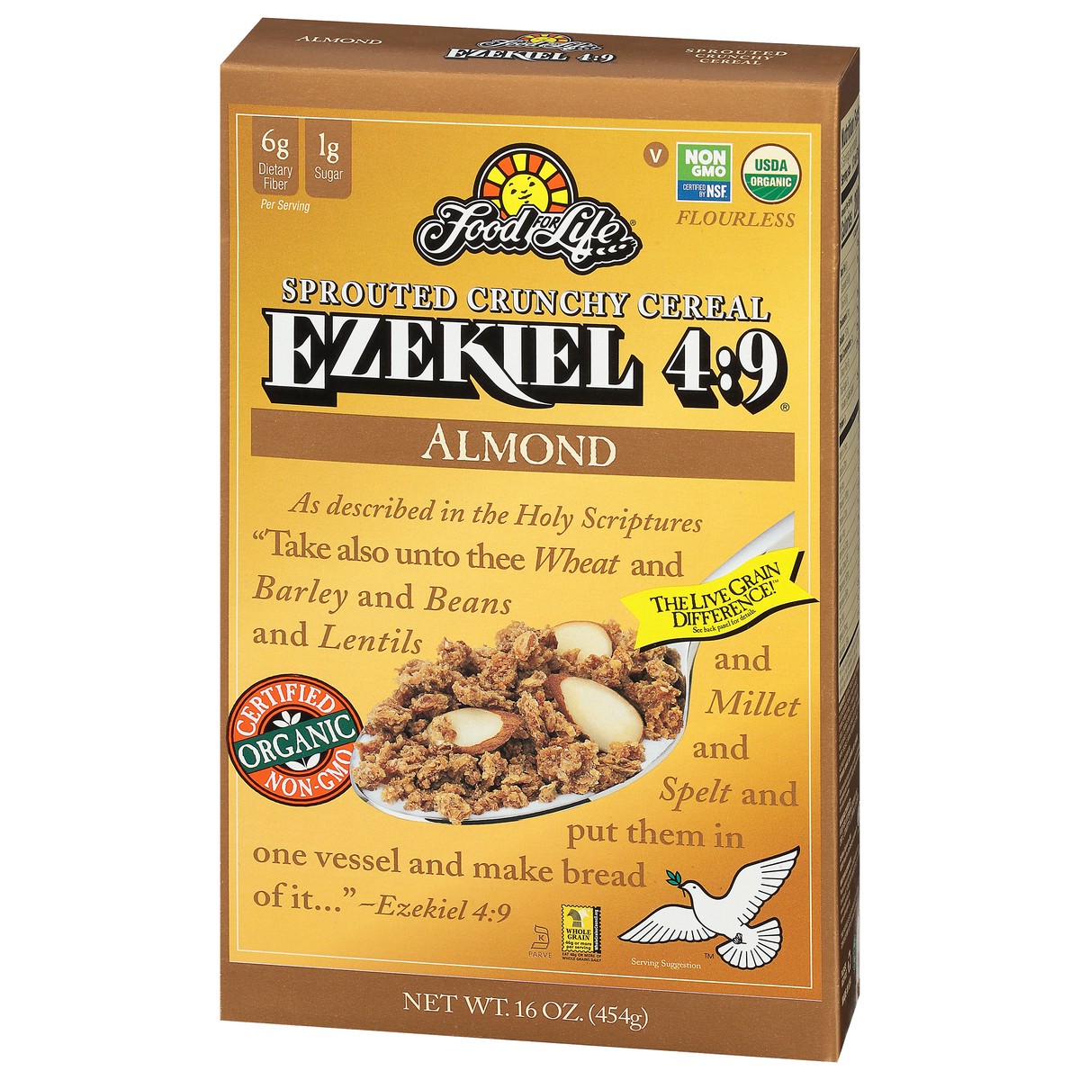 slide 9 of 9, Ezekiel 4:9 Sprouted Crunchy Almond Cereal 16 oz, 16 oz