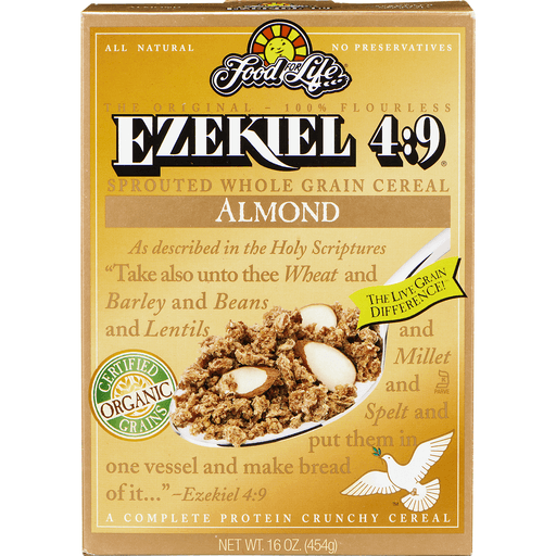slide 4 of 9, Food for Life Ezekiel 4:9 Sprouted Whole Grain Cereal With Almonds, 16 oz