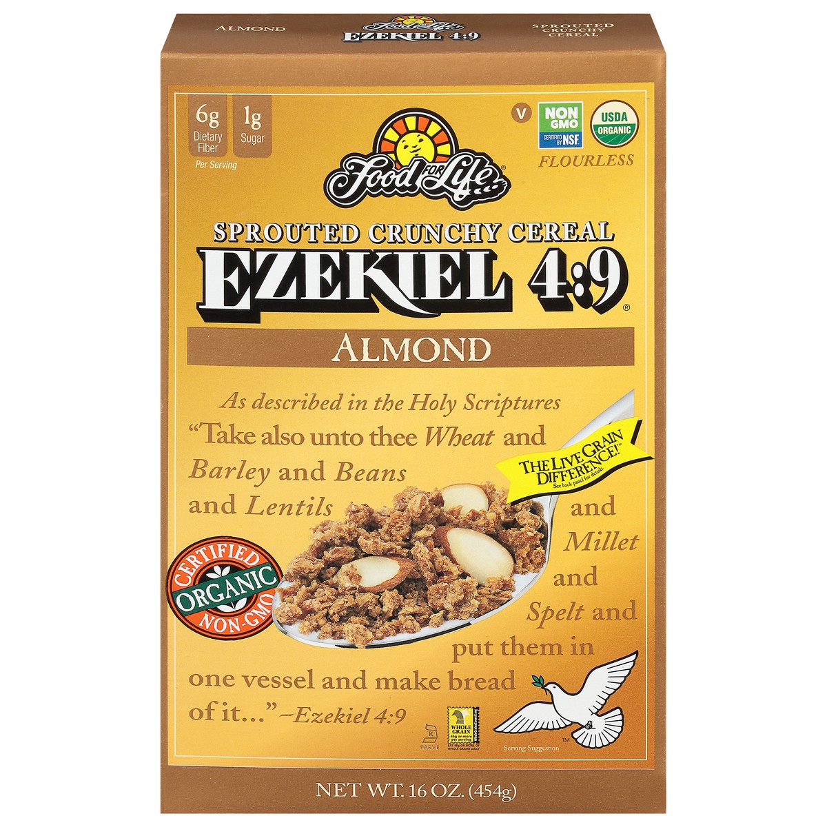 slide 1 of 9, Ezekiel 4:9 Sprouted Crunchy Almond Cereal 16 oz, 16 oz