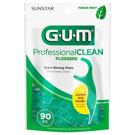 slide 1 of 1, Gum Flossers Professional Clean Extra Strong Floss Fresh Mint, 90 ct