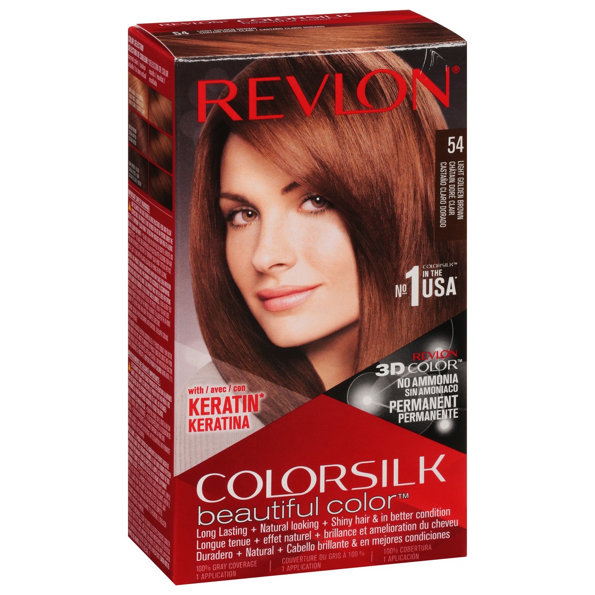 slide 2 of 13, Revlon ColorSilk Beautiful Color Light Golden Brown 54 Hair Color 1 ea, 1 ct