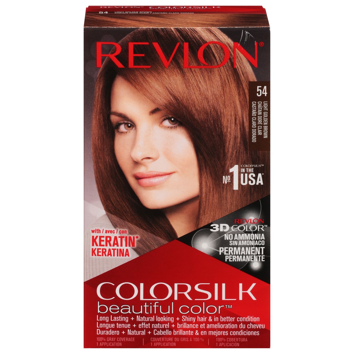 slide 1 of 13, Revlon ColorSilk Beautiful Color Light Golden Brown 54 Hair Color 1 ea, 1 ct