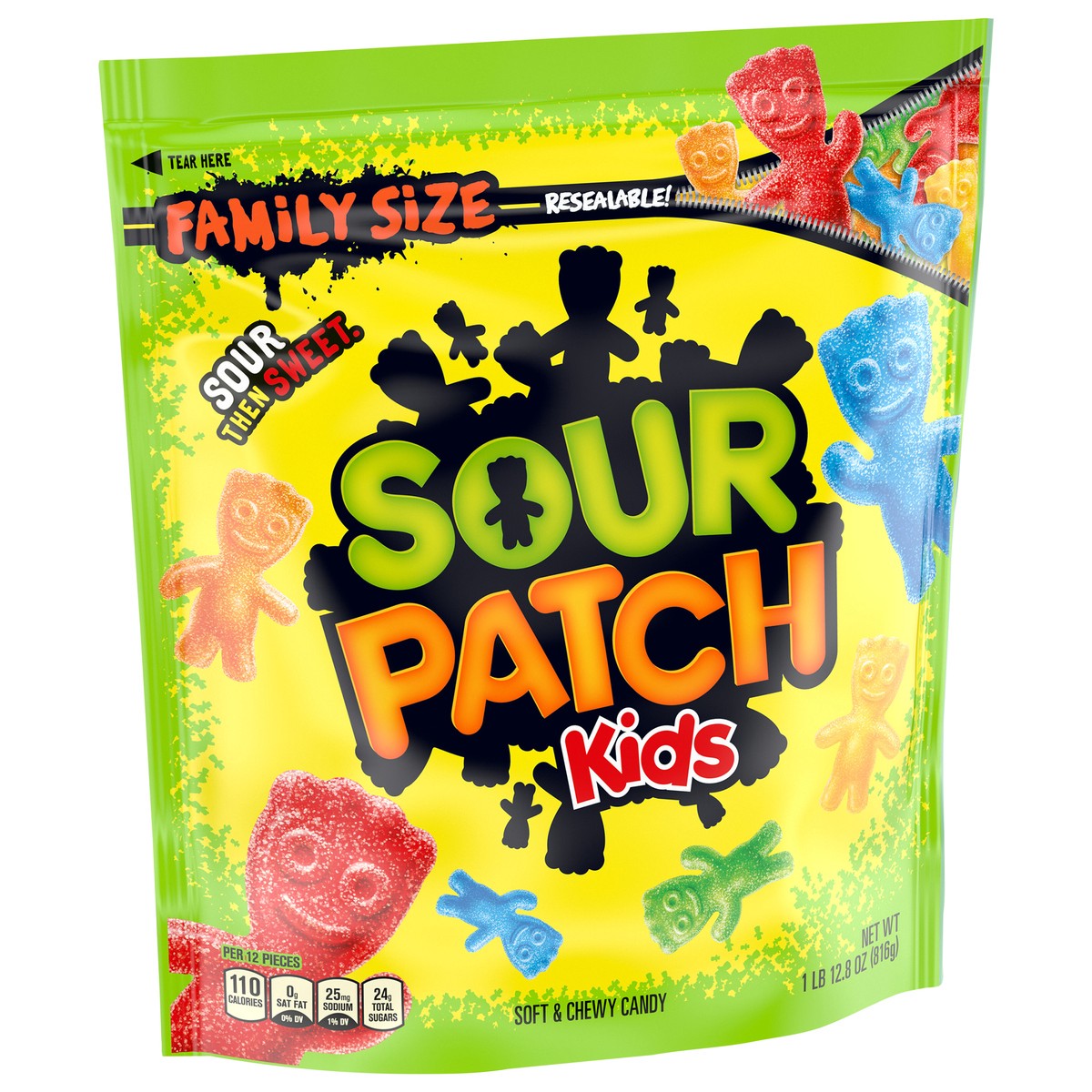 slide 6 of 9, SOUR PATCH KIDS Soft & Chewy Candy, Family Size, 1.8 lb, 28.8 oz