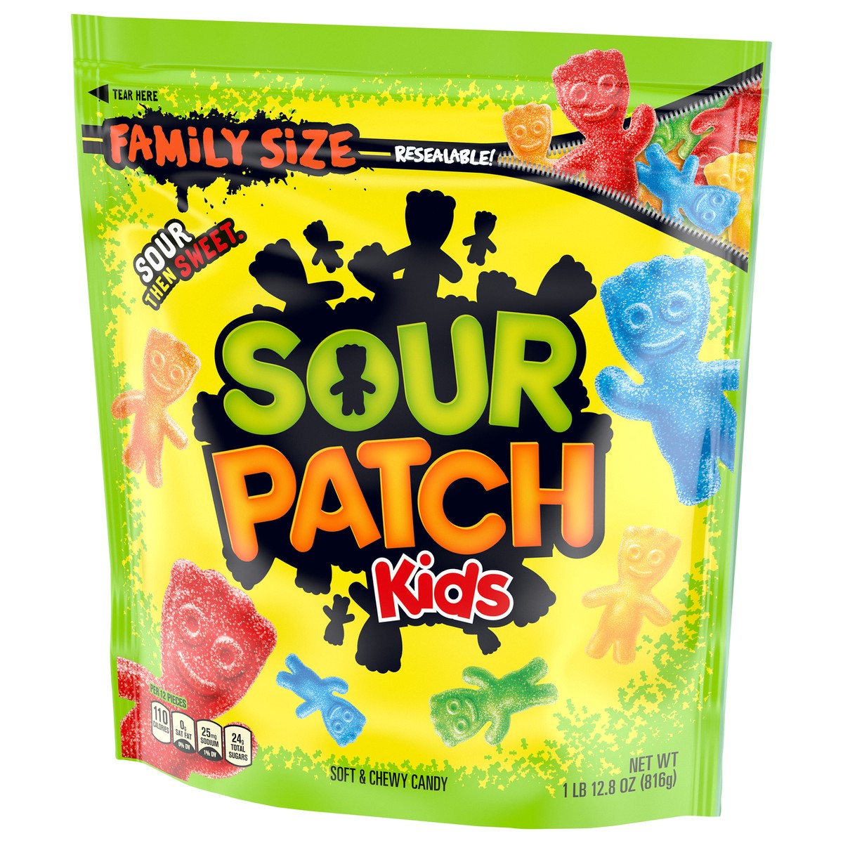 slide 8 of 9, SOUR PATCH KIDS Soft & Chewy Candy, Family Size, 1.8 lb, 28.8 oz