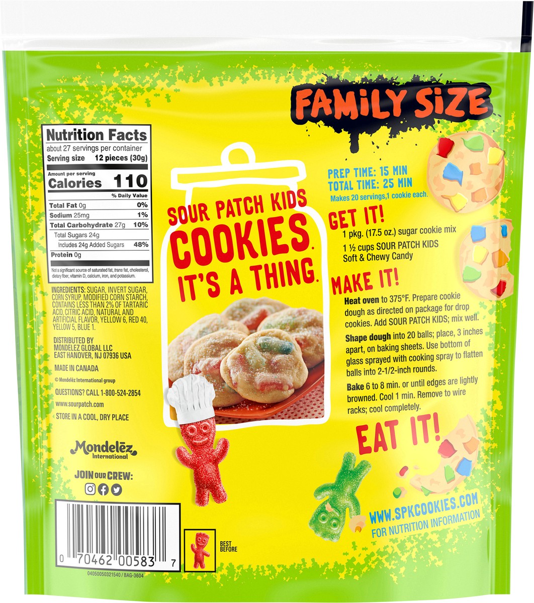 slide 7 of 9, SOUR PATCH KIDS Soft & Chewy Candy, Family Size, 1.8 lb, 28.8 oz