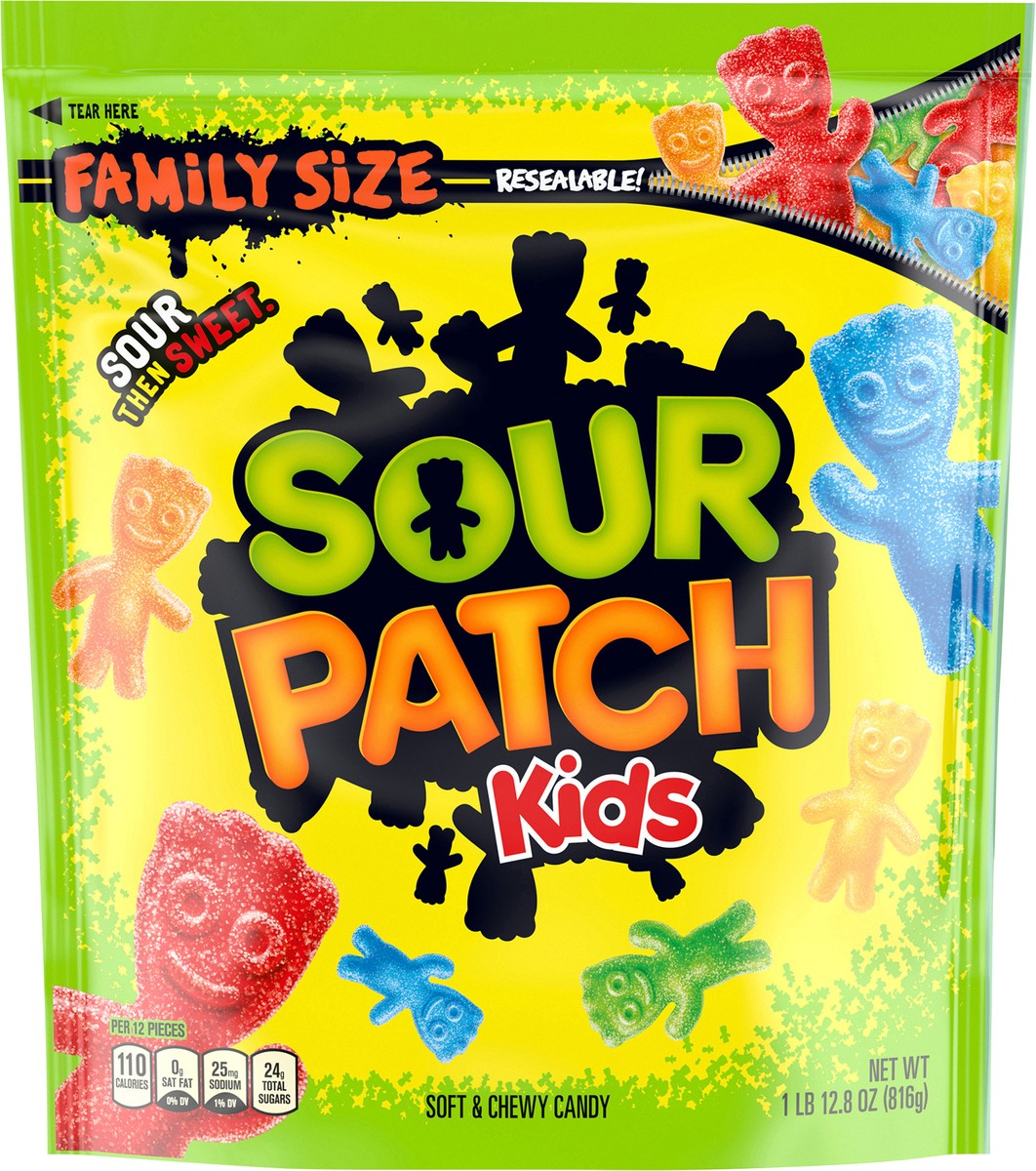 slide 5 of 9, SOUR PATCH KIDS Soft & Chewy Candy, Family Size, 1.8 lb, 28.8 oz