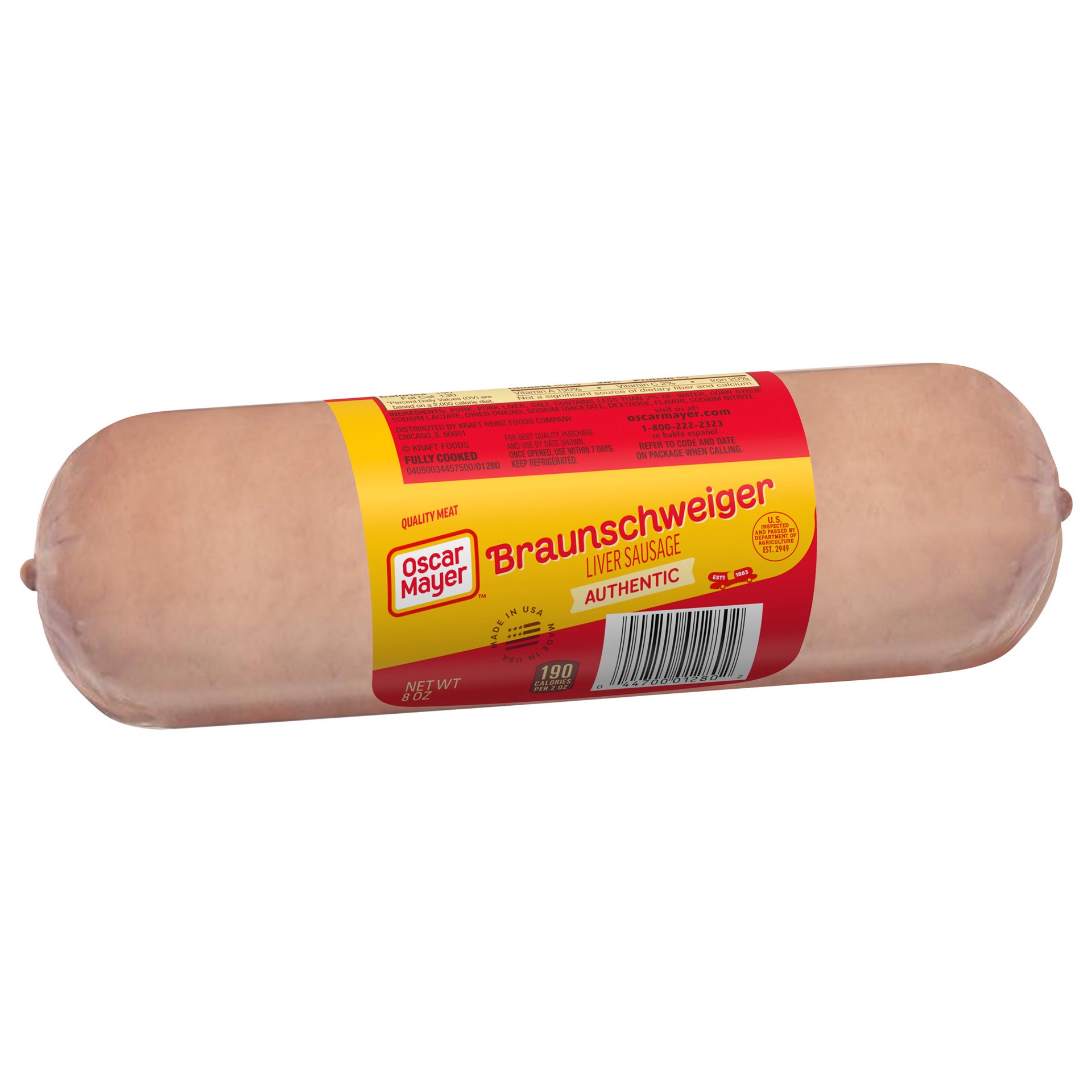 slide 5 of 5, Oscar Mayer Braunschweiger Liver Sausage, 8 oz. Pack, 8 oz