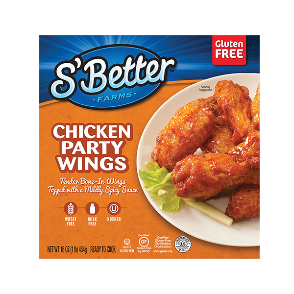 slide 1 of 1, S'Better Farms Chicken Party Wings, 16 oz