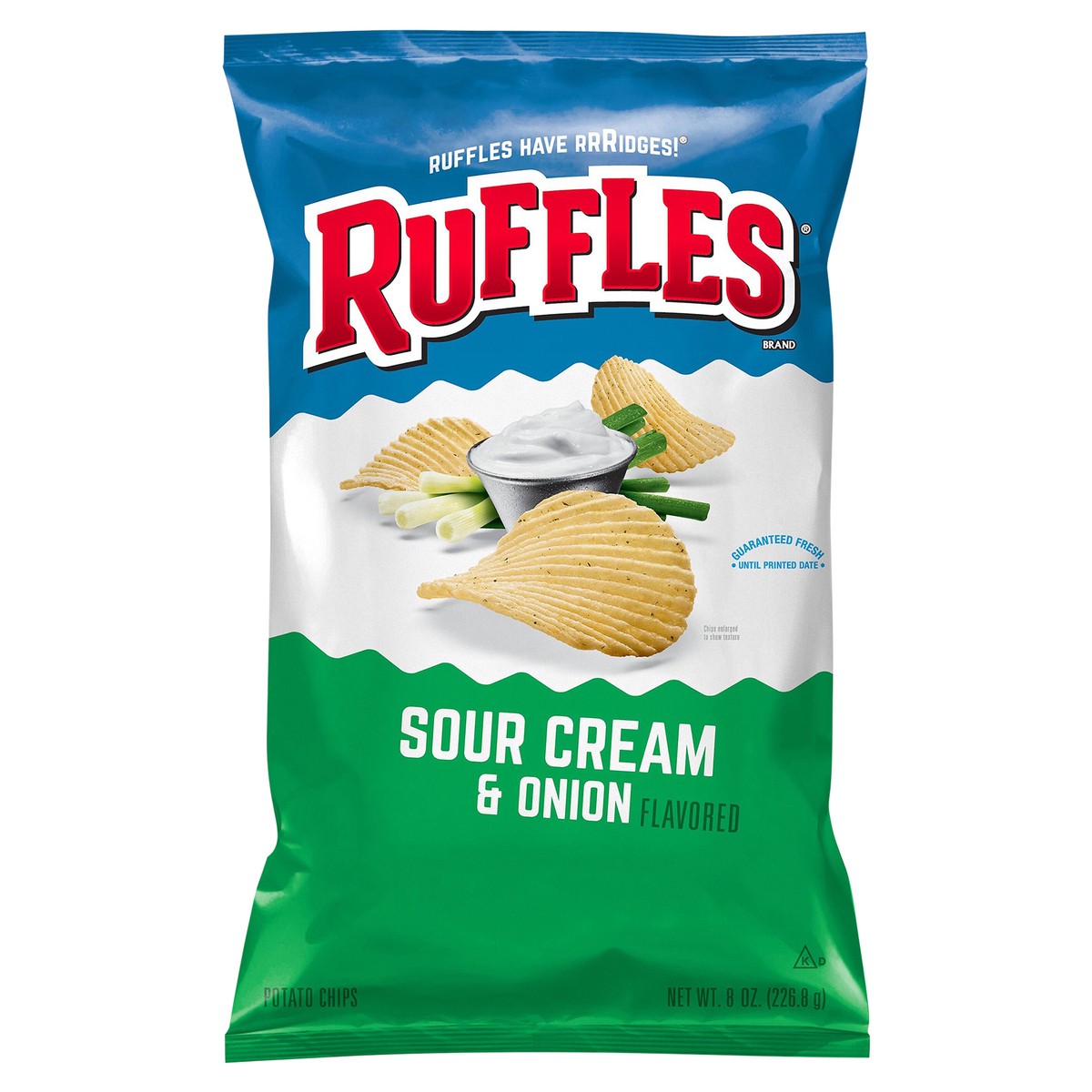 slide 1 of 1, Ruffles Sour Cream & Onion Flavored Potato Chips 8 oz, 8 oz