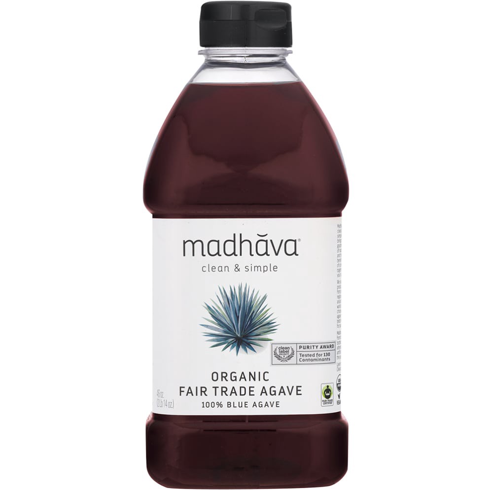 slide 1 of 2, Madhava Natural Sweeteners Madhava Sweetener, Low-Glycemic, Organic, Blue Agave, Fair Trade Raw, 46 oz