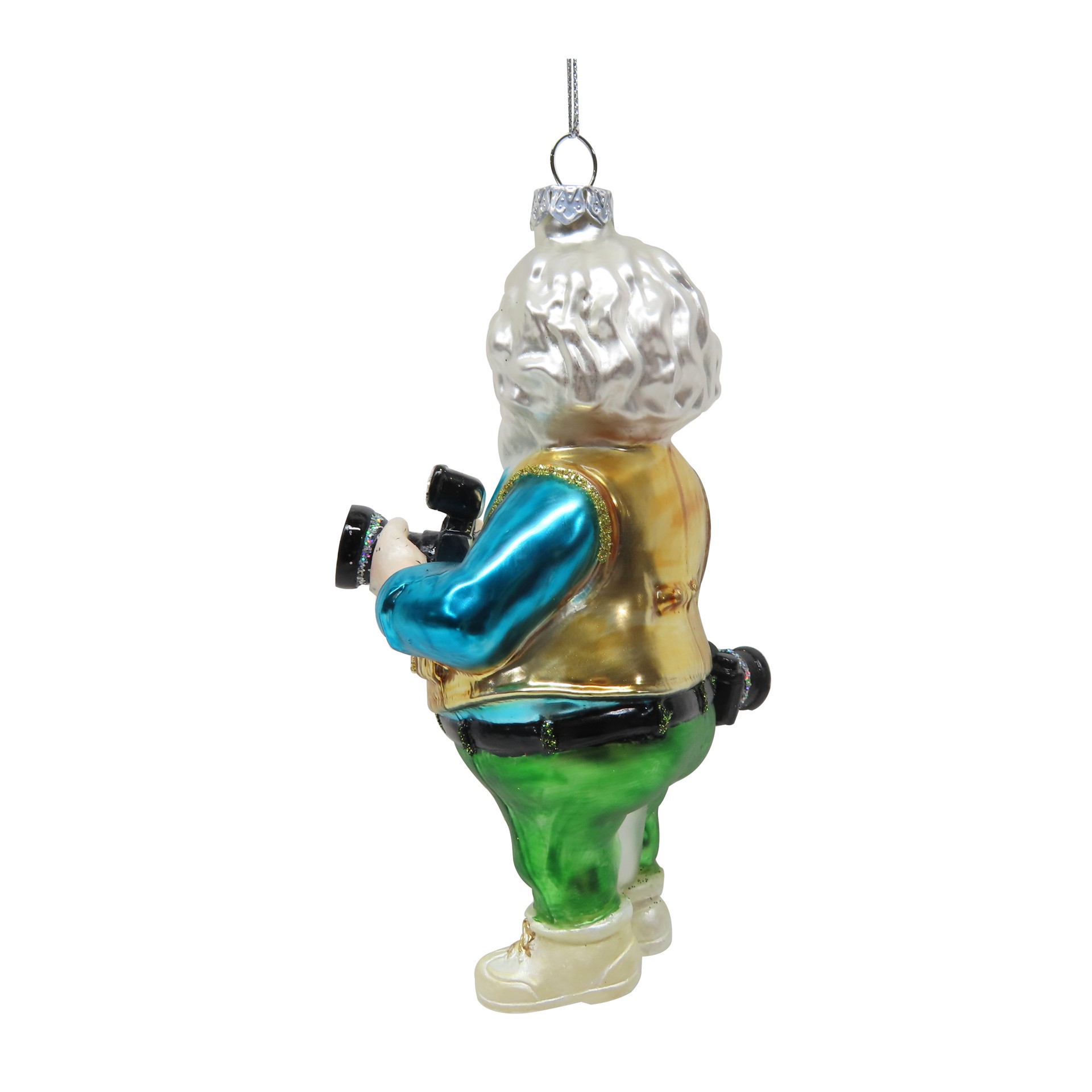 slide 3 of 4, 5.25" Photographer Santa Glass Ornament By Ashland, 5.25 in