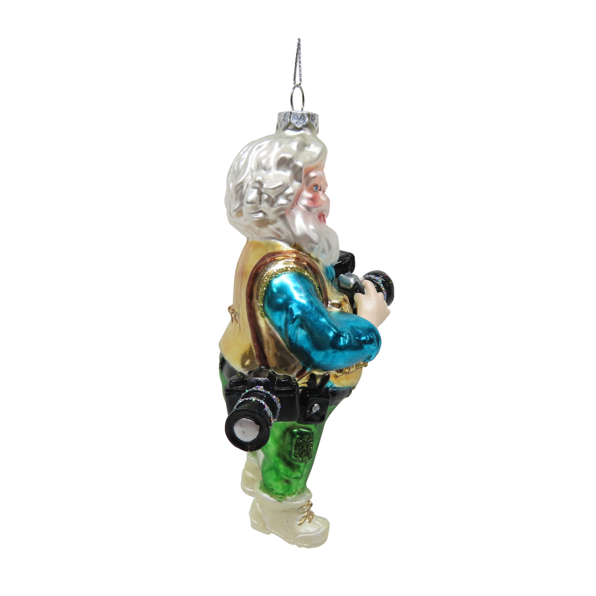 slide 2 of 4, 5.25" Photographer Santa Glass Ornament By Ashland, 5.25 in