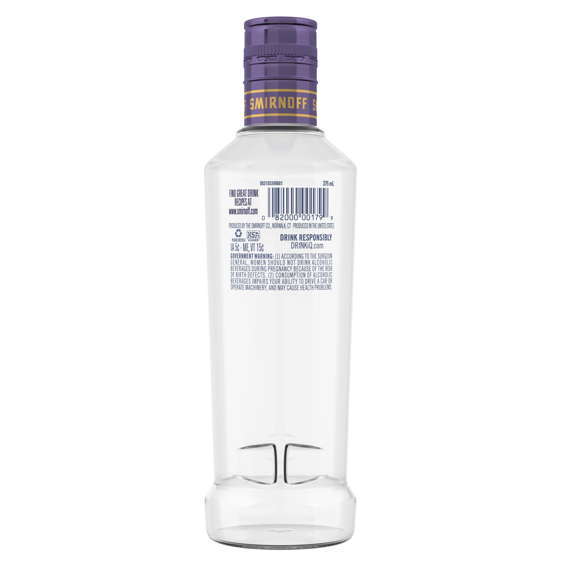 slide 4 of 4, Smirnoff Grape Vodka, 375 ml