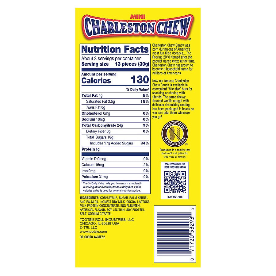 slide 5 of 5, Charleston Chew Mini Vanilla Chewy Flavored Chocolate Nougats, 4 oz