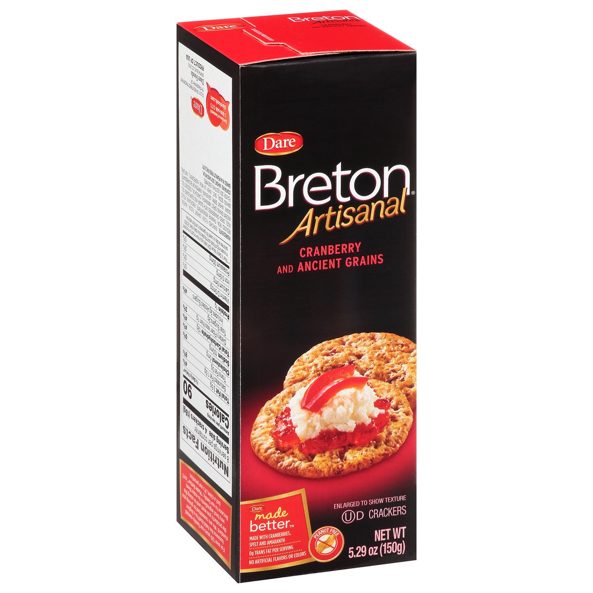 slide 2 of 14, Dare Breton Artisanal Cranberry & Ancient Grain Crackers, 5.29 oz