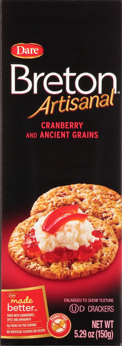 slide 13 of 14, Dare Breton Artisanal Cranberry & Ancient Grain Crackers, 5.29 oz