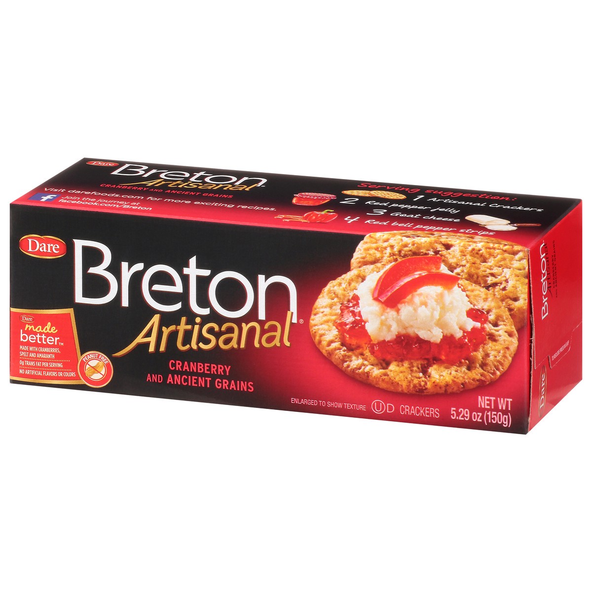 slide 11 of 14, Dare Breton Artisanal Cranberry & Ancient Grain Crackers, 5.29 oz