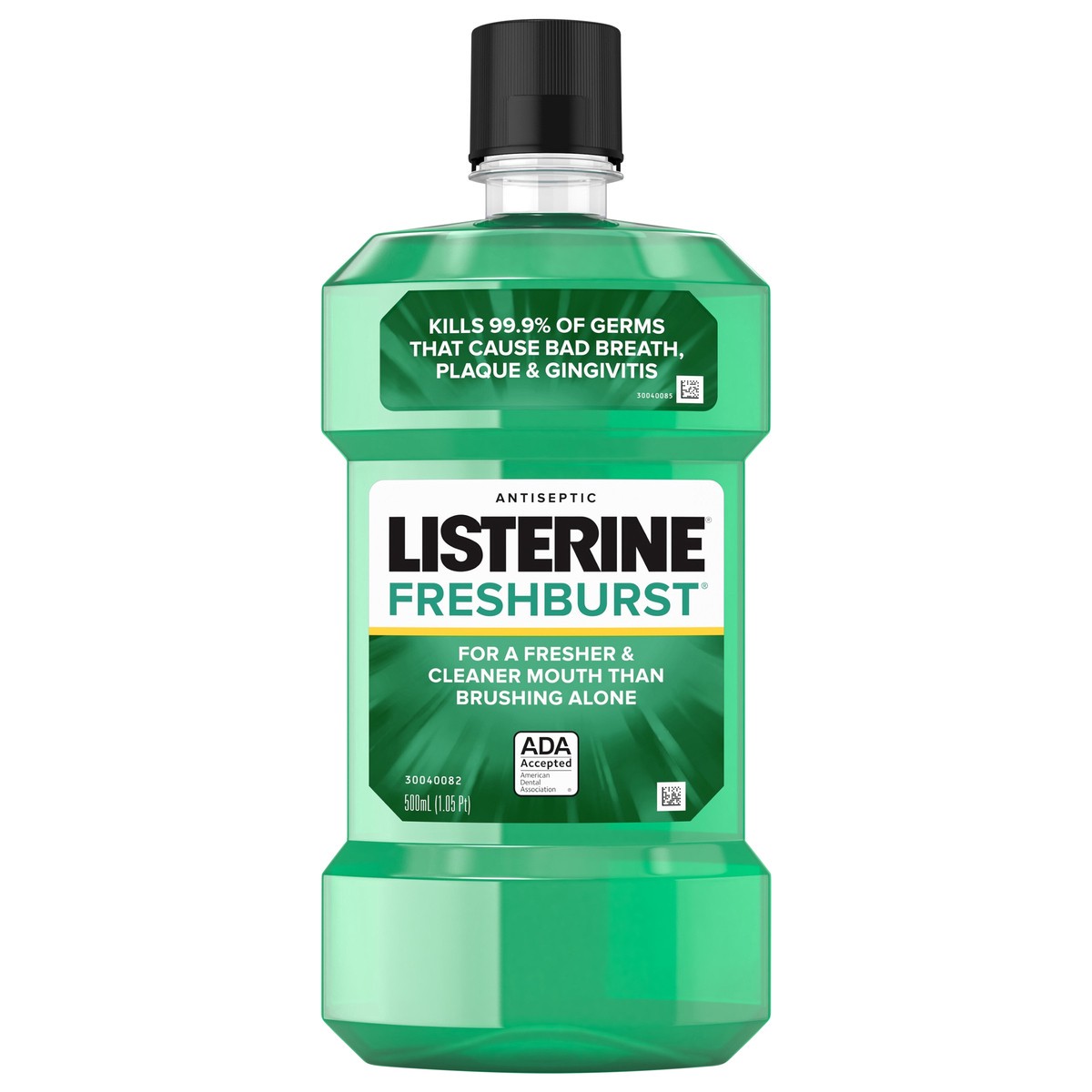 slide 1 of 12, Listerine Freshburst Antiseptic Mouthwash for Bad Breath, Kills 99% of Germs that Cause Bad Breath & Fight Plaque & Gingivitis, ADA Accepted Mouthwash, Spearmint, 500 mL, 500 ml