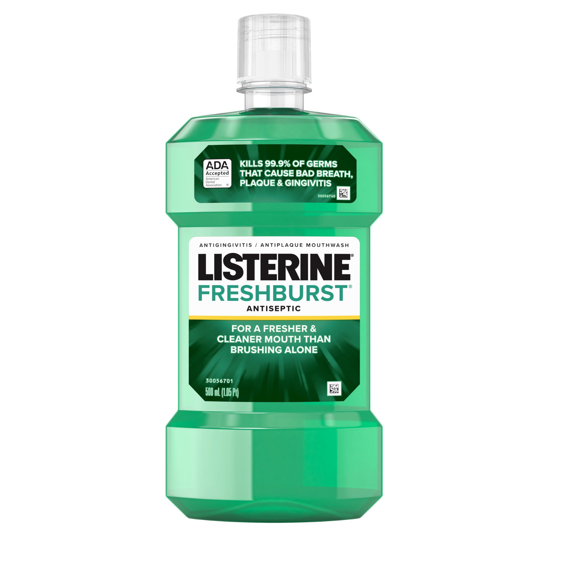 slide 1 of 12, Listerine Freshburst Antiseptic Mouthwash for Bad Breath, Kills 99% of Germs that Cause Bad Breath & Fight Plaque & Gingivitis, ADA Accepted Mouthwash, Spearmint, 500 mL, 500 ml