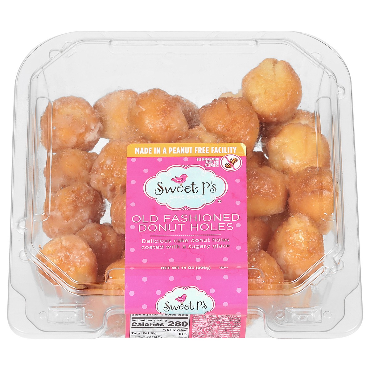 slide 1 of 9, Sweet P's Bake Shop Old Fashioned Donut Holes 14 oz, 
