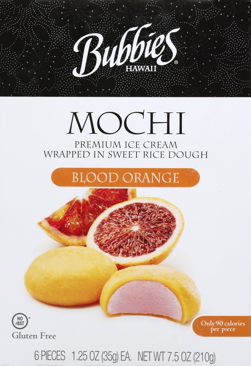 slide 8 of 9, Bubbies Blood Orange Mochi 6 - 1.25 oz Pieces, 6 ct