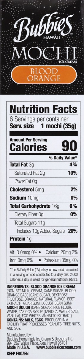 slide 2 of 9, Bubbies Blood Orange Mochi 6 - 1.25 oz Pieces, 6 ct