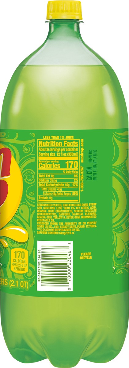 slide 7 of 10, Sun Drop Citrus Soda 2 lt Bottle, 2 liter