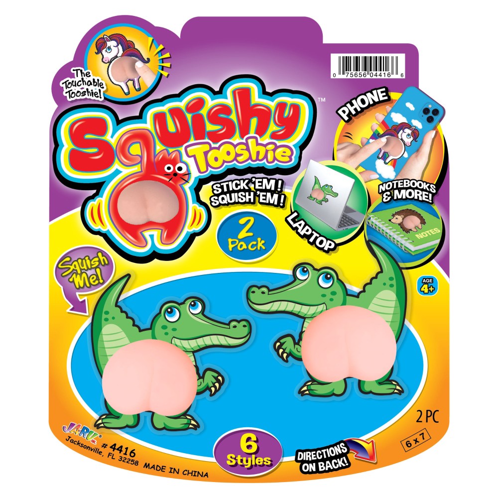 slide 1 of 1, Ja-Ru Squishy Tooshie Toy, 2 ct