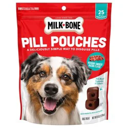 Milk-Bone Pill Pouches Dog Treats, Hickory Smoked Bacon Flavor, 25 Count Bag