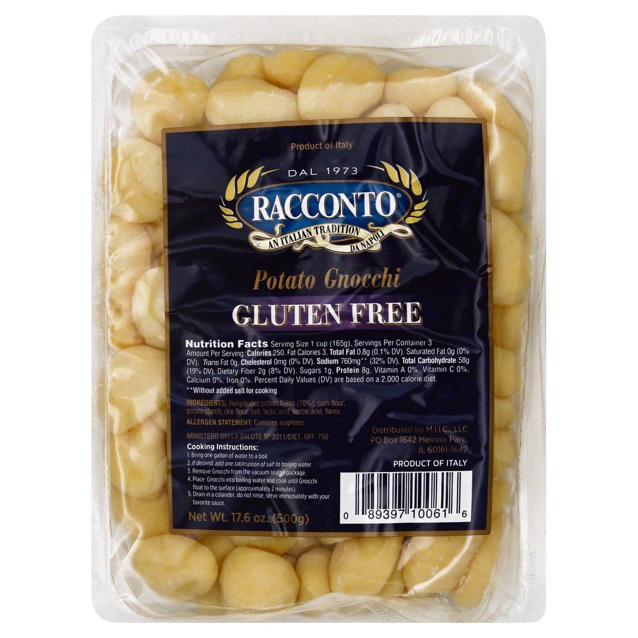 slide 1 of 1, Racconto Gluten Free Potato Gnocchi, 17.6 oz