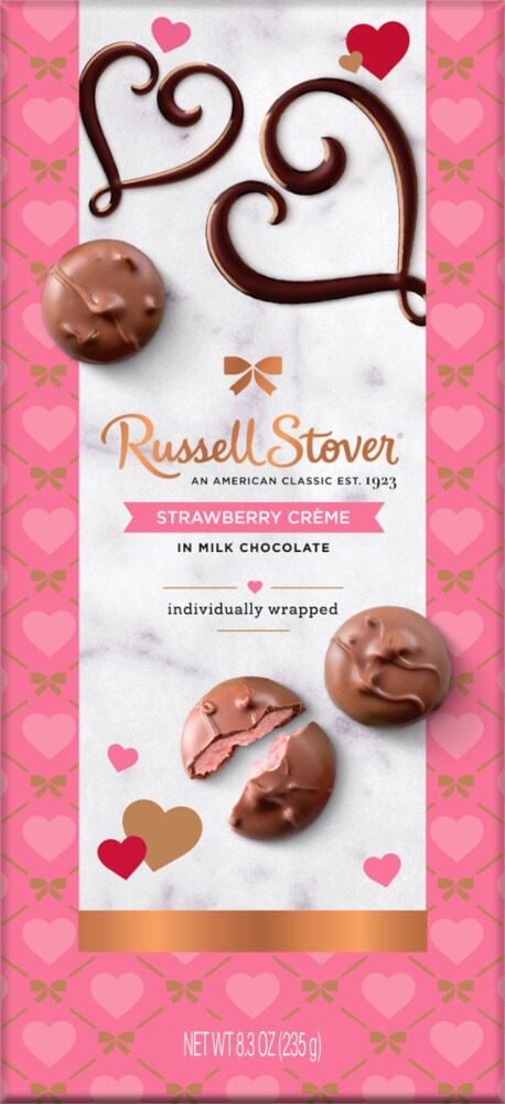 slide 1 of 1, Russell Stover Strawberry Creme In Milk Chocolate Valentine's Candy, 8.3 oz