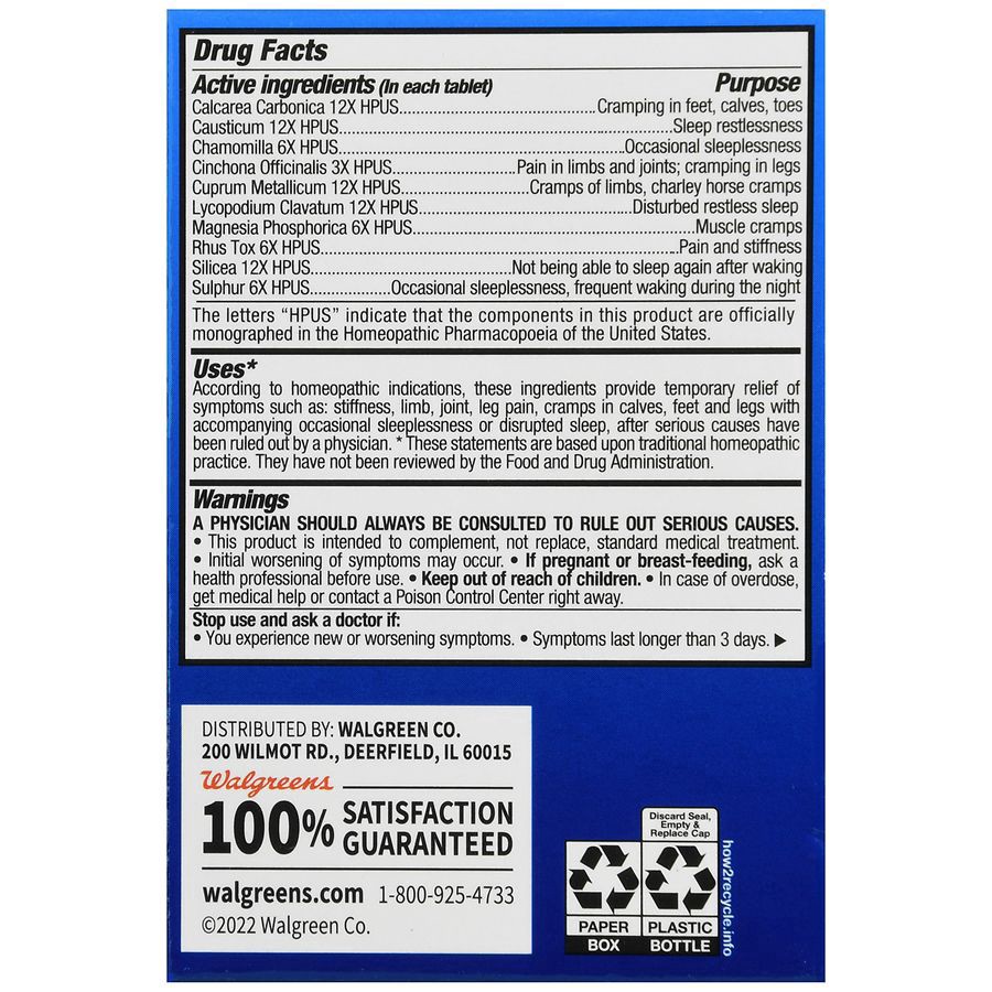 slide 5 of 5, Walgreens Leg Cramps PM Tablets, 50 ct