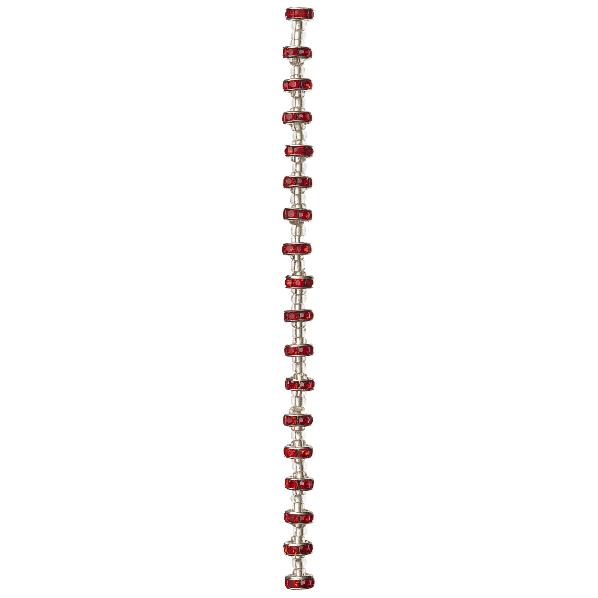 slide 3 of 3, Red Rhinestone Studded Rondelle Beads, 8mm By Bead Landing, 8mm