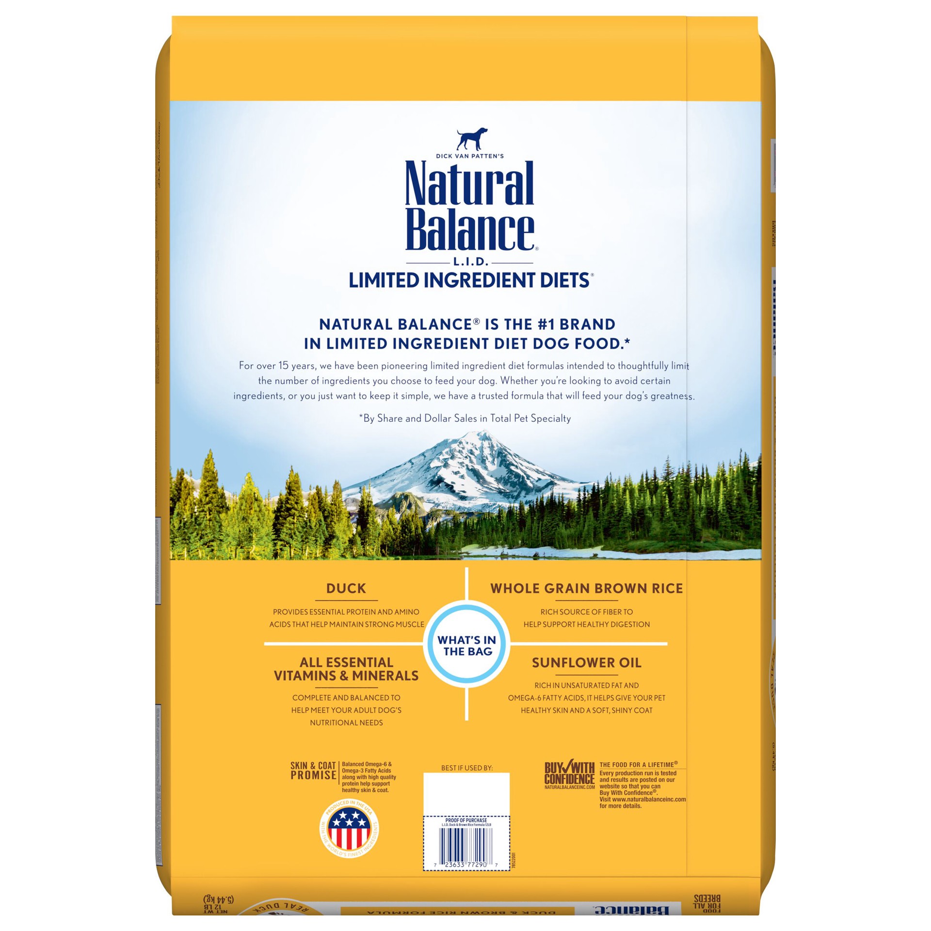 slide 5 of 5, Natural Balance L.I.D. Limited Ingredient Diets Dry Dog Food, 12 Pounds, Duck & Brown Rice Formula, 12 lb