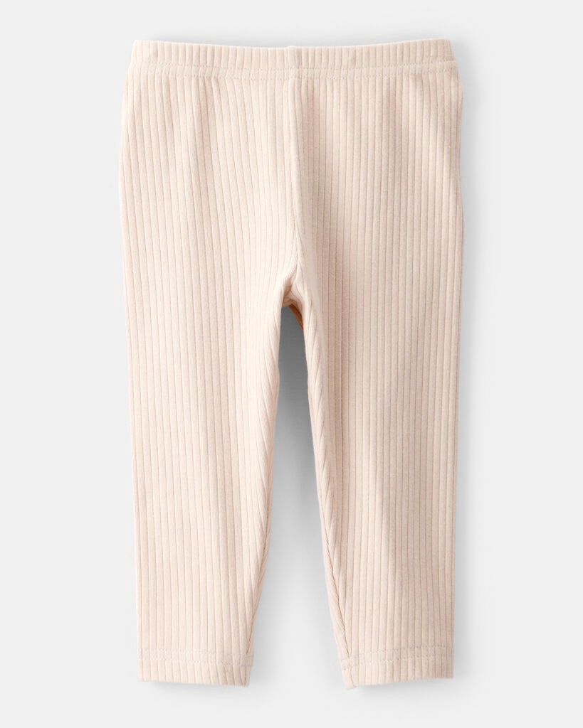 slide 2 of 3, Carter's Carters Baby Girl Cotton Ribbed Stretch Leggings - Cream Cream 24M, 1 ct