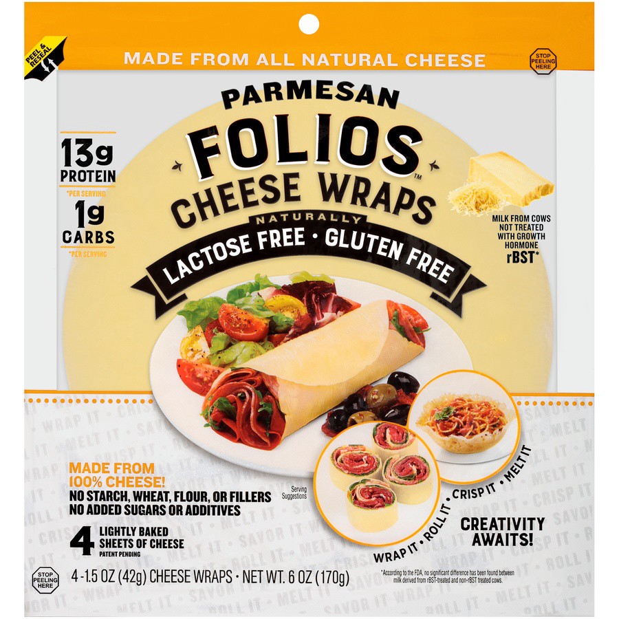 slide 1 of 6, Folios Cheese Wraps 4 ea, 4 ct