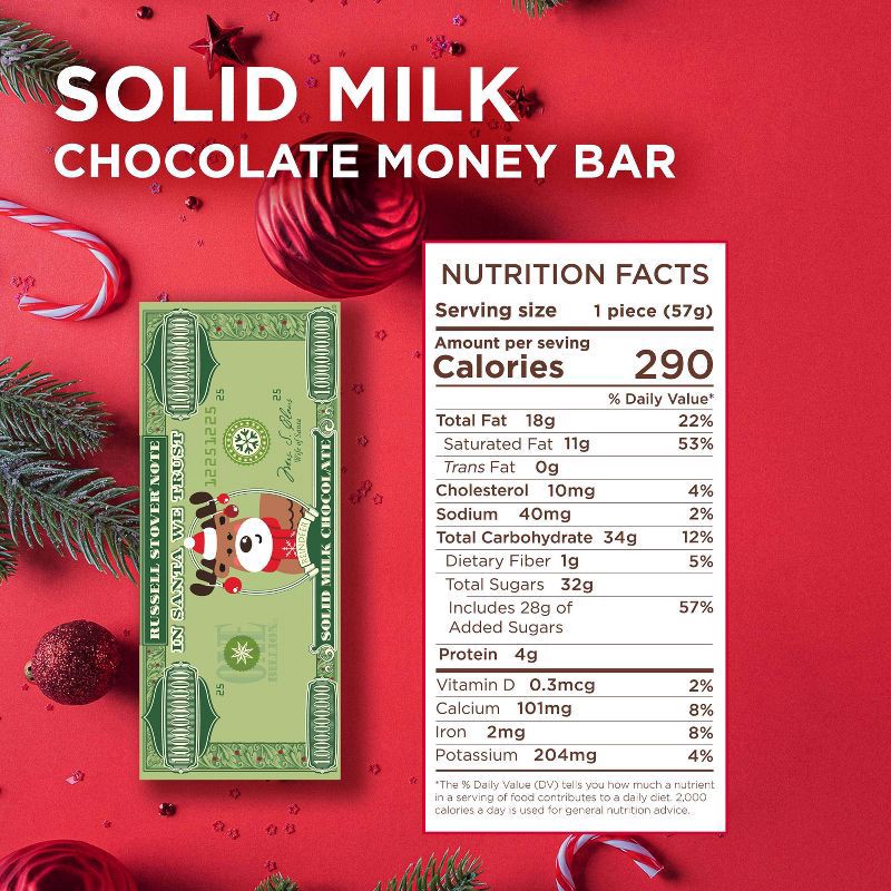 slide 4 of 8, Russell Stover Christmas Reindeer Milk Chocolate Bar- 2 oz, 2 oz