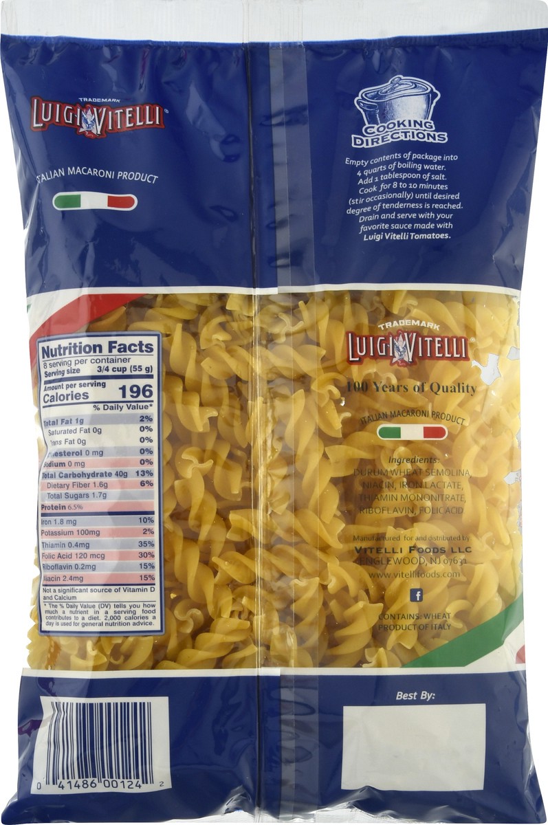 slide 6 of 9, Luigi Vitelli 100% Durum Wheat Semolina Rotini Pasta 16 oz, 16 oz