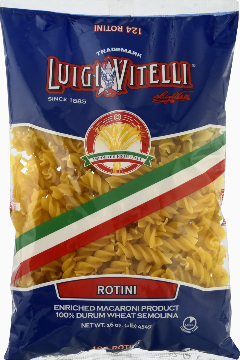 slide 2 of 9, Luigi Vitelli 100% Durum Wheat Semolina Rotini Pasta 16 oz, 16 oz