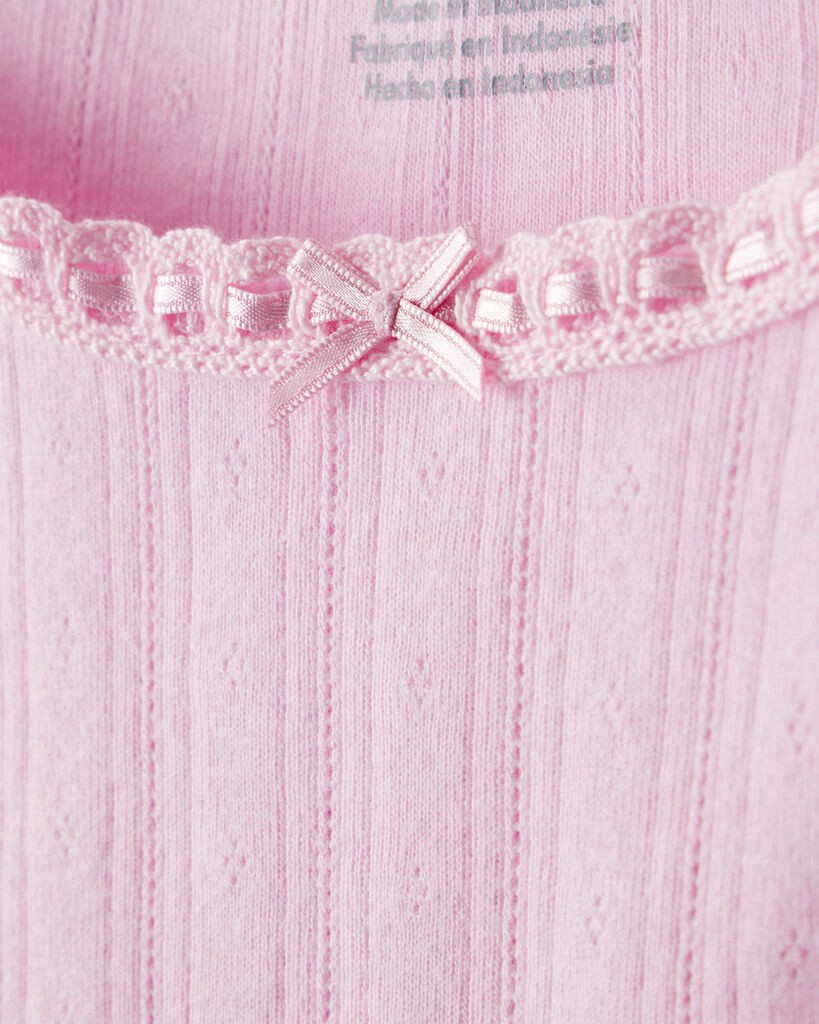 slide 3 of 3, Carter's Carters Girls Pointelle Long-Sleeve Top - Pink Pink 8, 1 ct