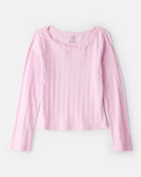 Carter's Girls Pointelle Long-Sleeve Top - Pink, Size 8