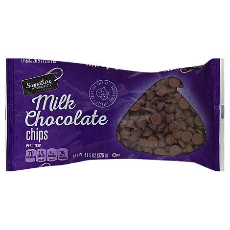 slide 1 of 1, Signature Select Chocolate Chips Milk Chocolate, 11.5 oz