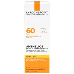 La Roche-Posay Anthelios Broad Spectrum SPF 60 Face Light Fluid Sunscreen 1.7 fl oz