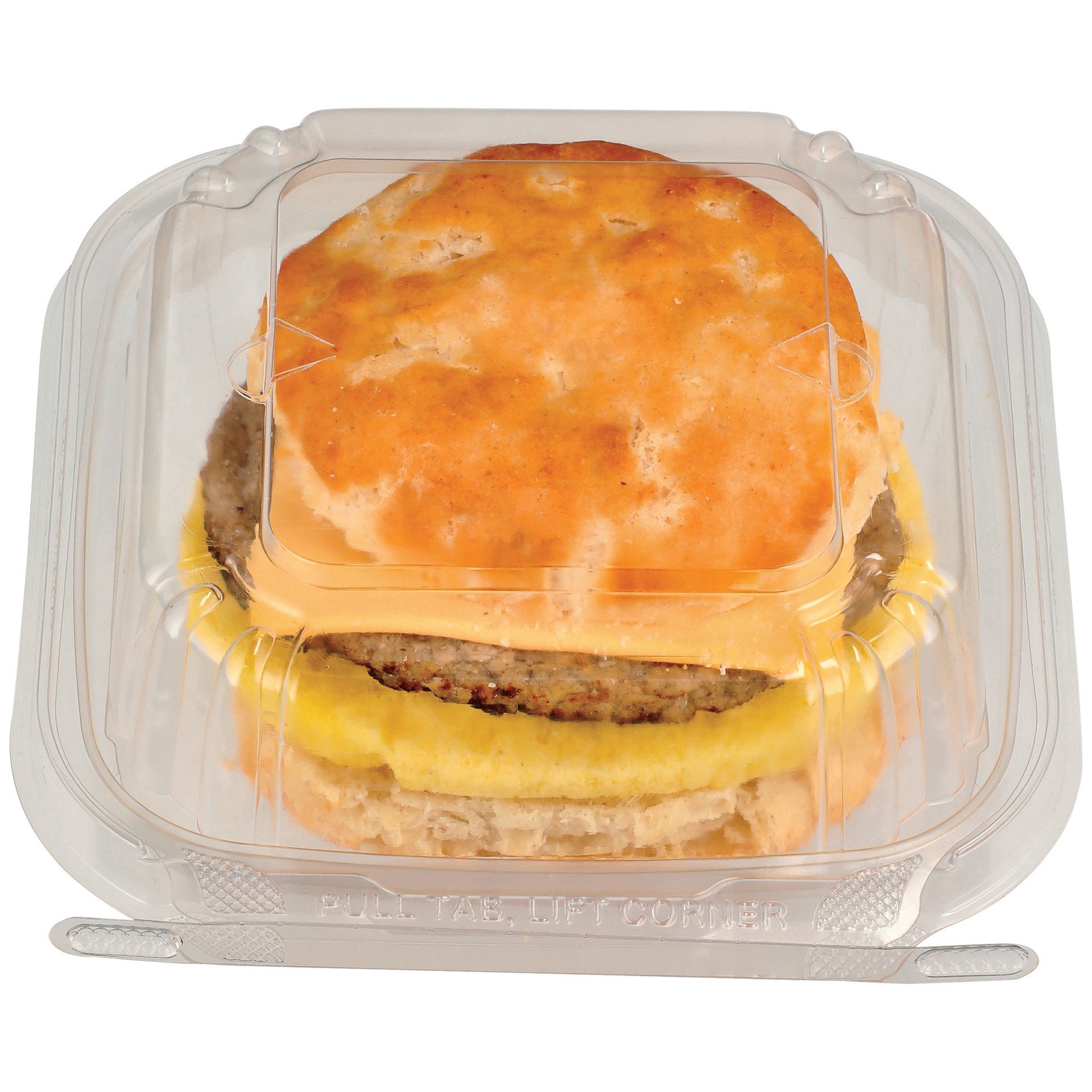 slide 1 of 1, H-E-B Bakery Breakfast Biscuit Sandwich - Sausage, Egg & Cheese, 1 ct