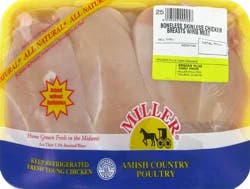 Miller Poultry Boneless Skinless Fresh Chicken Breast