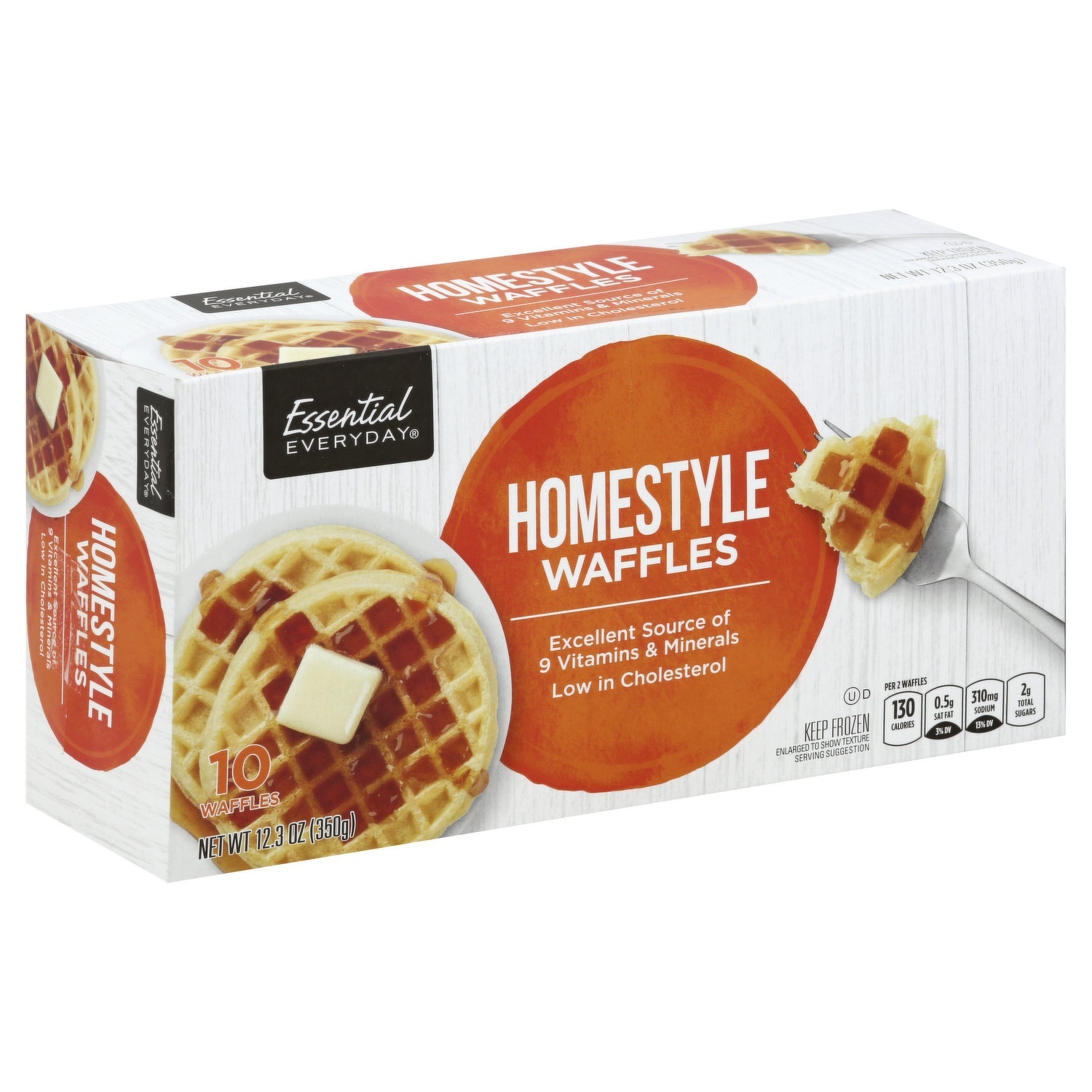 slide 1 of 1, Essential Everyday Homestyle Waffles, 12.3 oz