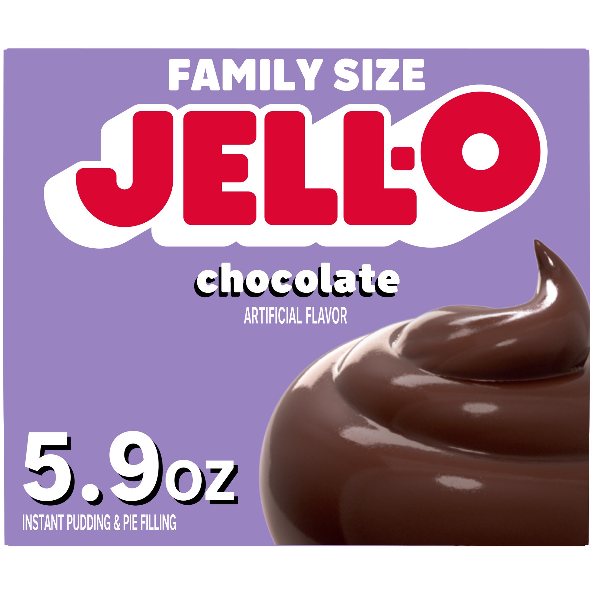 slide 1 of 14, Jell-O Chocolate Artificially Flavored Instant Pudding & Pie Filling Mix, Family Size, 5.9 oz. Box, 5.9 oz