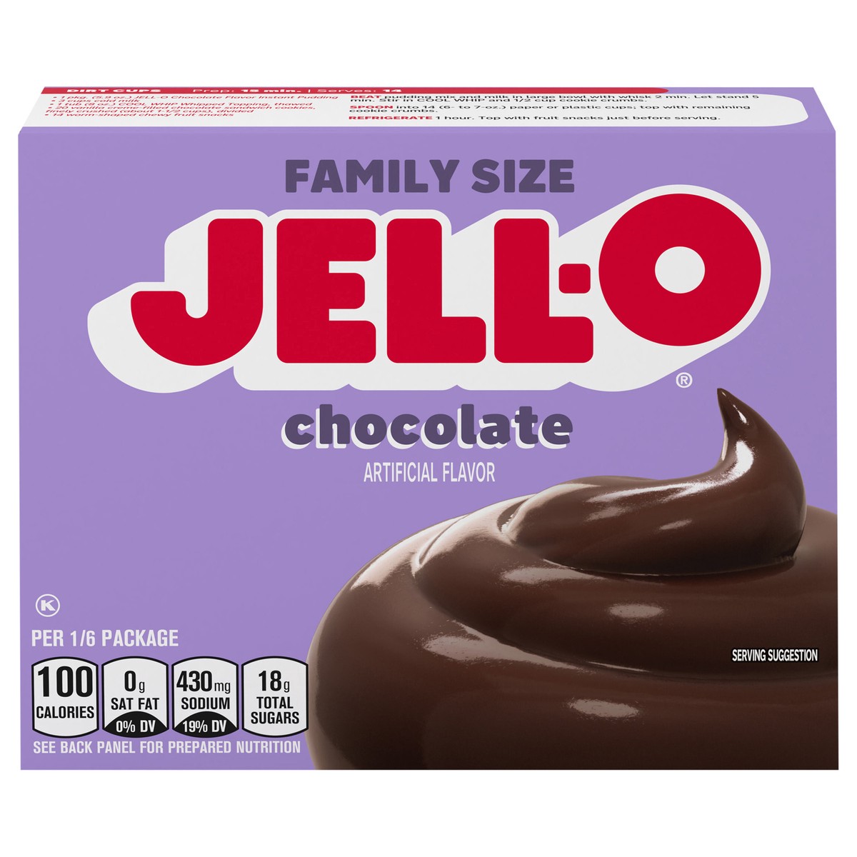 slide 1 of 14, Jell-O Chocolate Artificially Flavored Instant Pudding & Pie Filling Mix, Family Size, 5.9 oz. Box, 1 ct