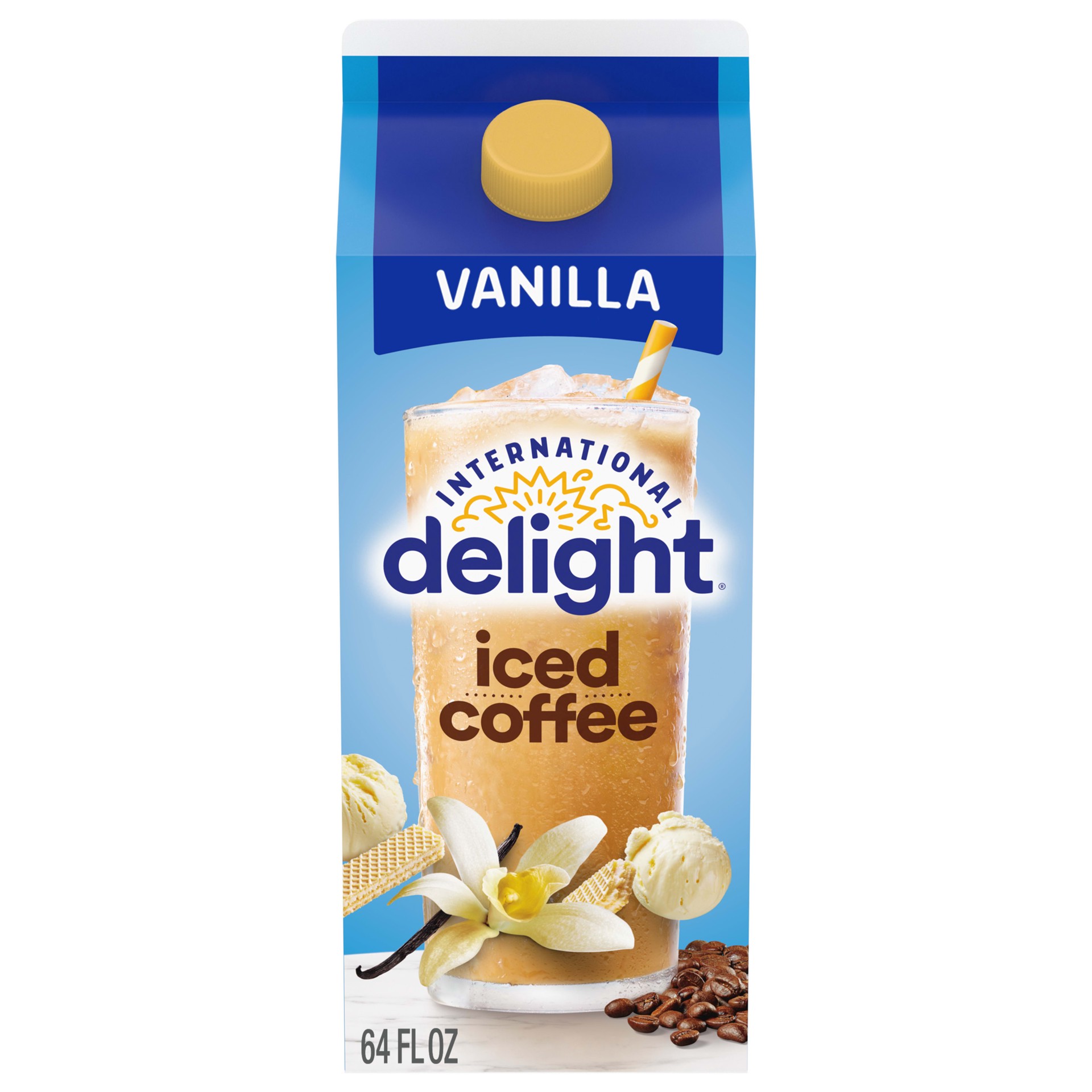 slide 1 of 5, International Delight Iced Coffee, Vanilla, 64 oz., 64 fl oz