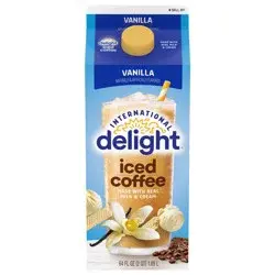 International Delight Iced Coffee, Vanilla, Ready to Pour Coffee Drinks Made with Real Milk and Cream, 64 FL OZ Carton